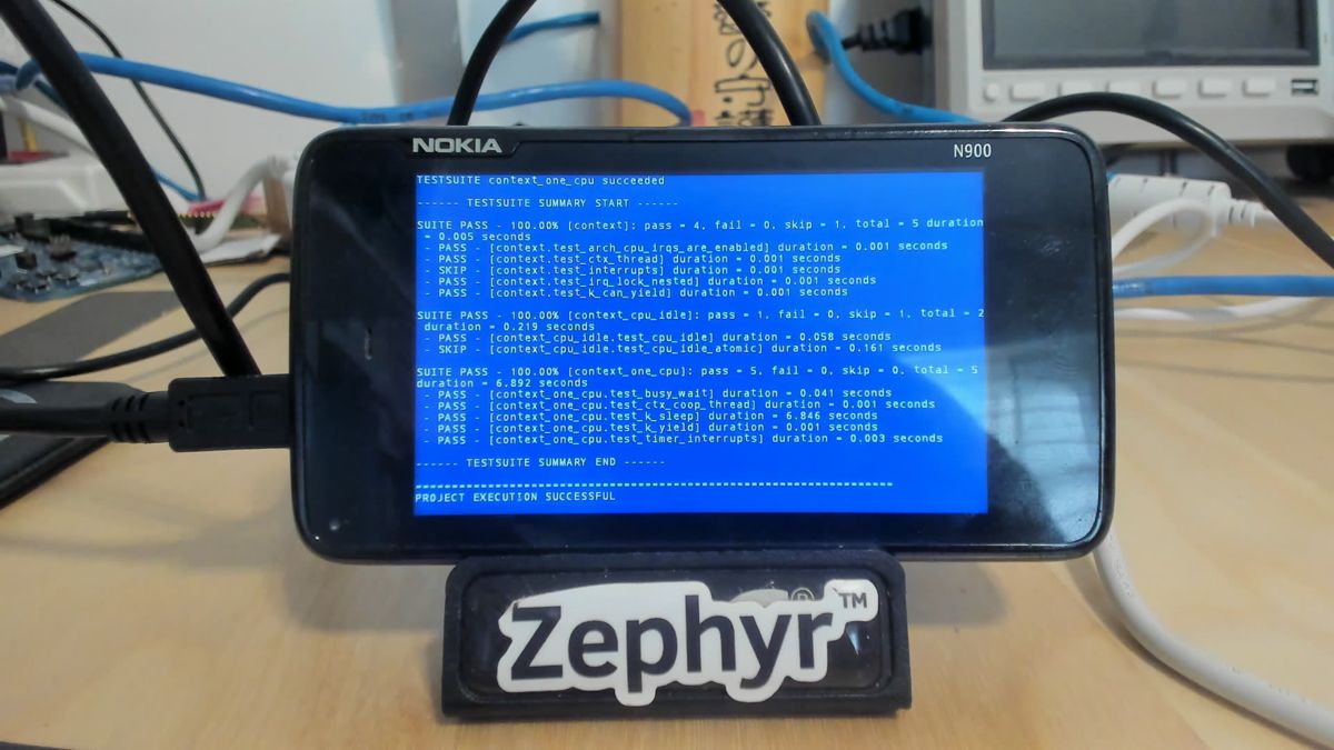 N900 showing context test suite PROJECT EXECUTION SUCCESSFUL