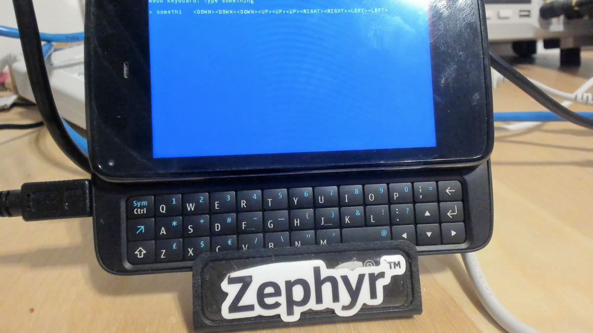 Console showing typed text and arrow key tags
