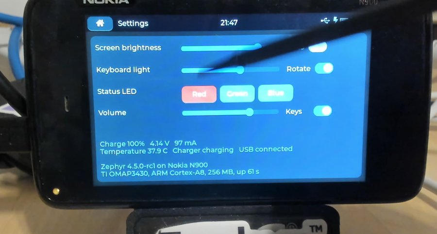Settings with the new volume slider and key sounds switch