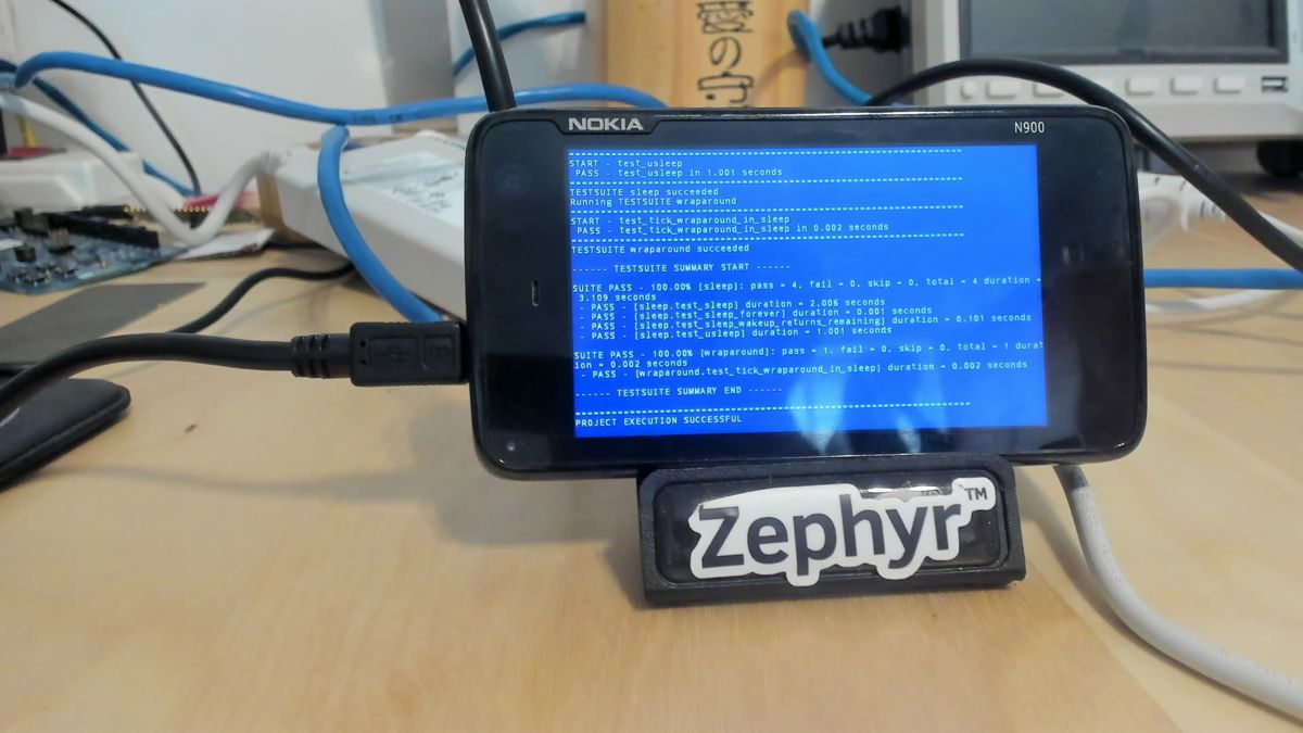 N900 showing the sleep suite passing